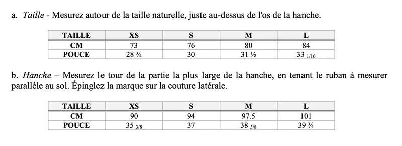 Guide des tailles pour sous vêtement homme - XS/L - SHINE LIKE A DIAMOND, patron de couture pdf à télécharger