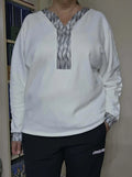 Sweat ou Robe Opale en blanc avec style kimono, manche chauve-souris, patron de couture PDF à télécharger pour l'automne ou hiver