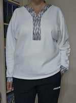 Sweat ou Robe Opale en blanc avec style kimono, manche chauve-souris, patron de couture PDF à télécharger pour l'automne ou hiver