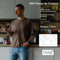 Homme portant le T-shirt homme du XXS au XXL - DOMINO avec patron de couture PDF à télécharger.