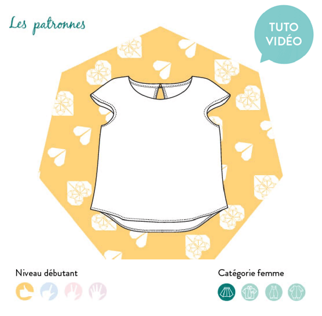 Top Matisse (facile) - femme, patron de couture pdf à télécharger, design simple pour débutants, vêtement à coudre soi-même.