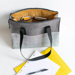 Trousse et sac zippés à large ouverture, 5 tailles – Curry avec anses et poche intérieure, patron de couture PDF à télécharger.