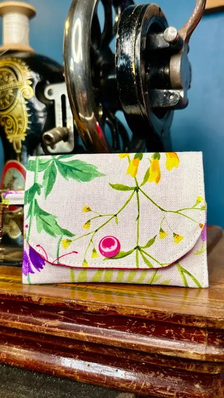 Patron PDF le Portefeuille Triple, porte-monnaie floral, patron de couture pdf à télécharger