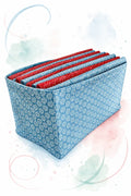 Panier carré en tissu rempli de lingettes essuie-tout lavables pliées — Patron PDF gratuit à télécharger et coudre