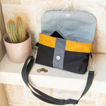 Grande pochette Safran, avec rangements intégrés et anse amovible — patron de couture PDF à coudre soi-même