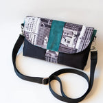 Grande pochette Safran, avec rangements intégrés et anse amovible — patron de couture PDF à coudre soi-même