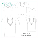 Mini-ELEA - Top pour filles du 2 au 16 Ans — patron de couture PDF à coudre soi-même