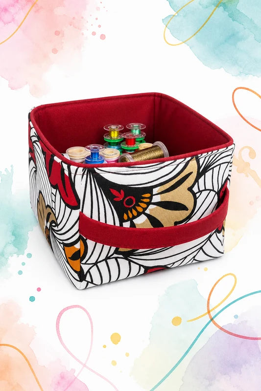 Panier de rangement en tissu - patron PDF gratuit
