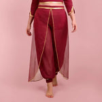 Pantalon Yasmine Femme - Patron couture du 32 au 56, patron de couture pdf à télécharger, pantalon ample et confortable, tissu marsala élégant