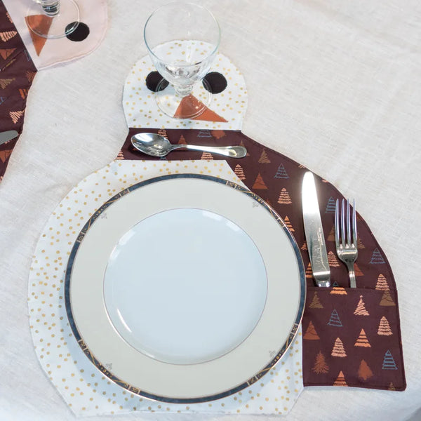 Set de table Bonhomme de neige — patron de couture PDF à coudre soi-même