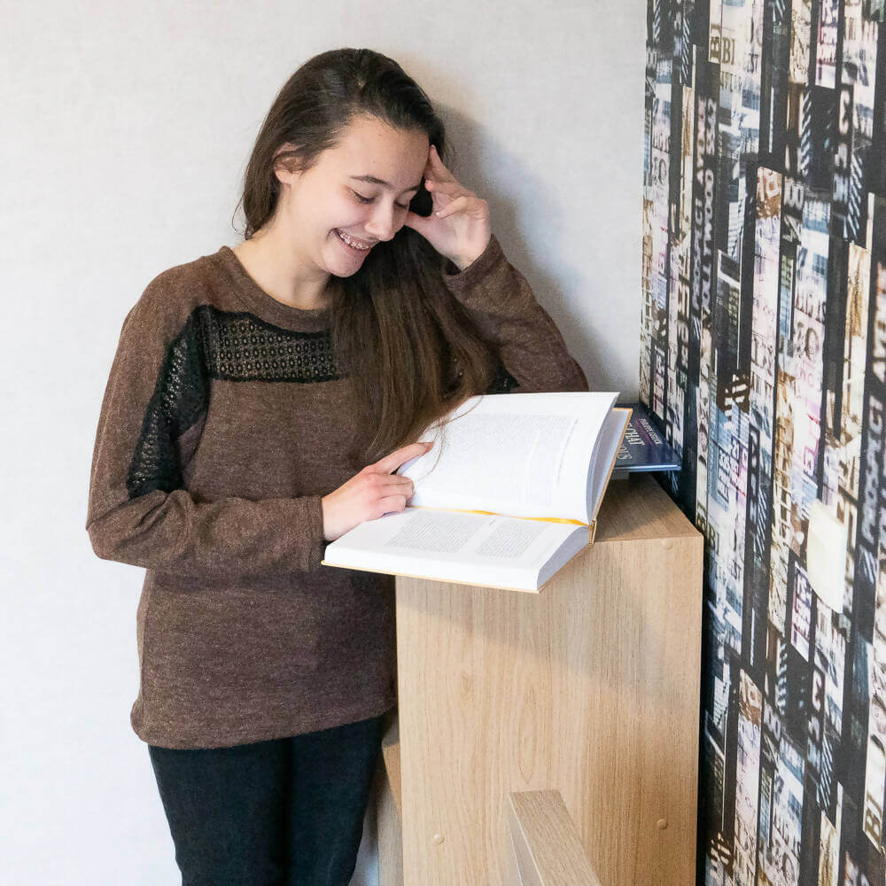 Pull femme avec empiècements, 34 au 56, 4 statures – Poivre et sel