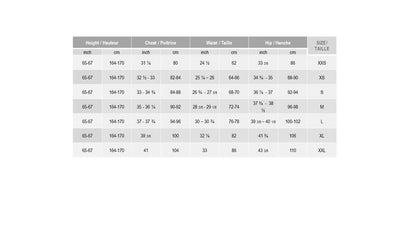 Sizing chart women