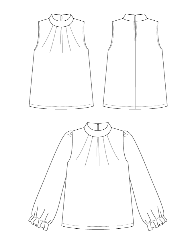 CERISE - la blouse/robe à plis