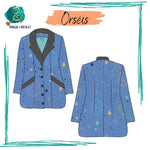 Illustration du Blazer Orséis - T36 à 50 avec motif, patron de couture pdf à télécharger.