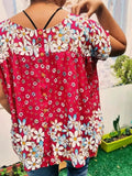 Blouse Matcha réversible fleurie, ample et stylée, idéale pour un look décontracté, taille 36 à 50.