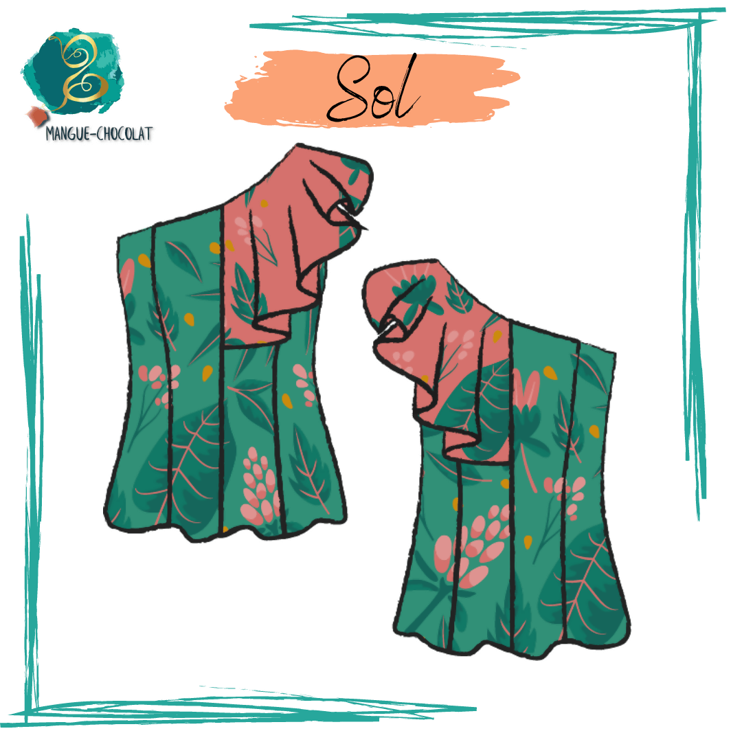Blouse Sol, asymétrique avec volant, patron de couture à télécharger en PDF pour tailles 36 à 50.