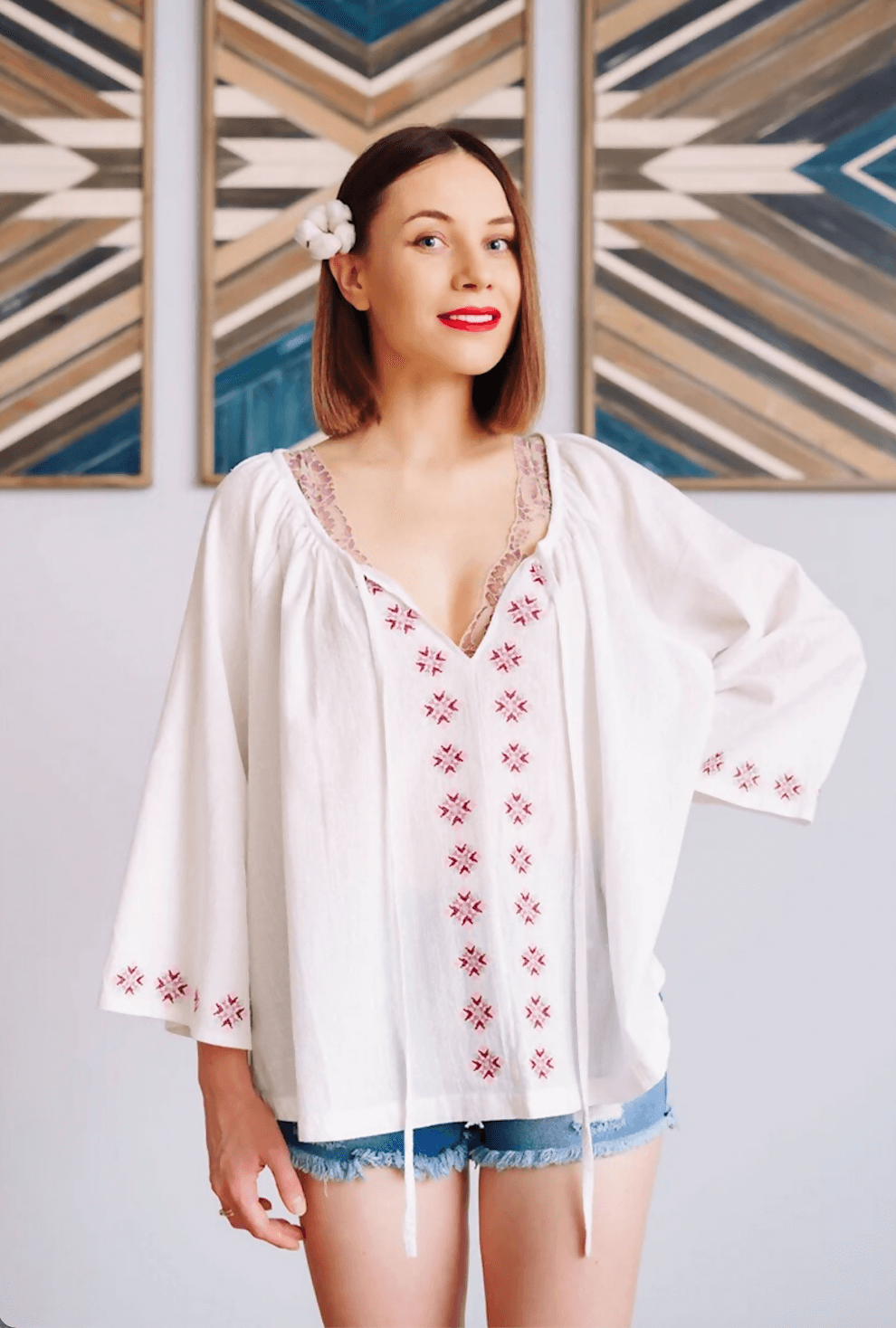 Blouse - XS-XXXL - JENNIFER, patron de couture pdf à télécharger, modèle femme brodé, tenue décontractée, couture intermédiaire