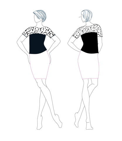 Illustration du Blouse - XS/L - LOO, patron de couture pdf à télécharger, niveaux débutant, tailles XS à L, formats A4/A0/US letter.