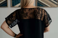 Blouse - XS/L - LOO patron de couture pdf à télécharger, vue arrière avec dentelle, idéal pour couturières débutantes, tailles XS à L