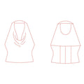 Patron de couture PDF à télécharger pour blouse - XXS-XL - FREEDOM, vue avant et arrière.