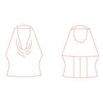 Patron de couture PDF à télécharger pour blouse - XXS-XL - FREEDOM, vue avant et arrière.