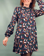 Blouse ou Robe Belam - du 32 au 52, modèle décontracté, patron de couture pdf à télécharger, manches bouffantes et détails froncés.