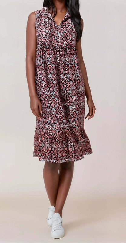 Modèle de Blouse ou robe Pierre de Lune avec imprimé floral, patron de couture pdf à télécharger en option sans manches.