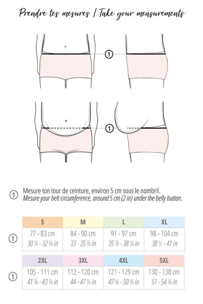 Guide des mesures pour taille de boxer MaïTaï en couture PDF, incluant dimensions pour S à 5XL.
