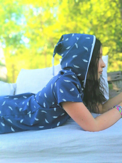 COMBYPYJ' MINUIT du 6 au 16 ans, modèle confortable pour filles, patron de couture pdf à télécharger.