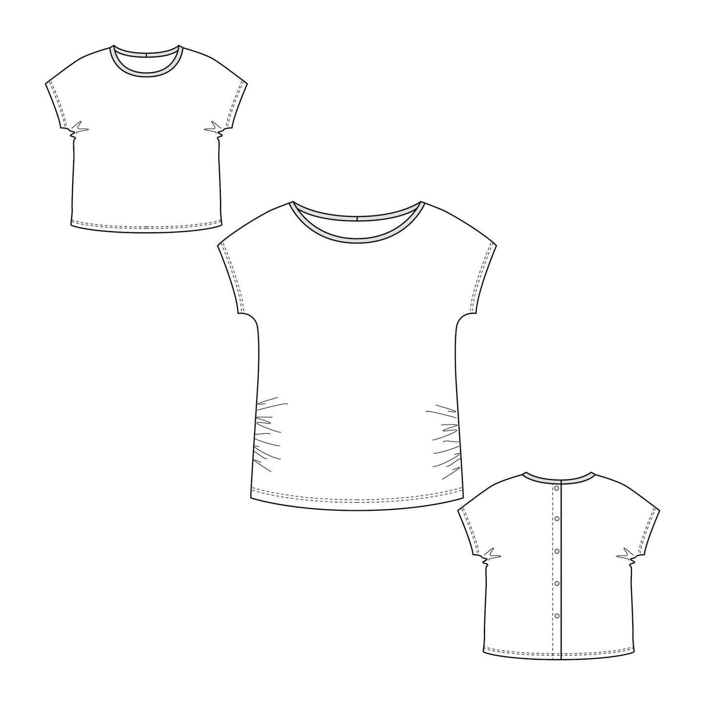 Patron de couture PDF Cranberry pour CRANBERRY - Le t-shirt pour toute la famille, simple et rapide à coudre.