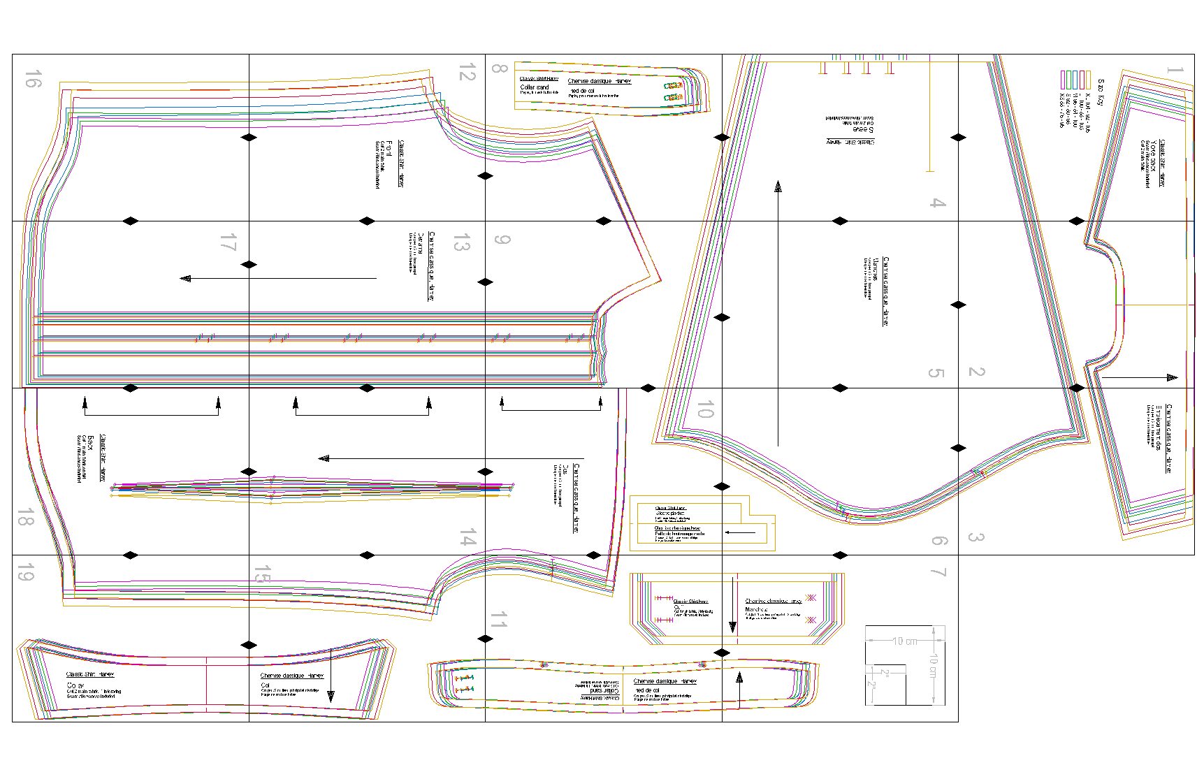 Patron de couture PDF à télécharger pour chemise classique - XS/XL - HARVEY, tailles XS à XL, format A4/A0/US letter, niveau expert.