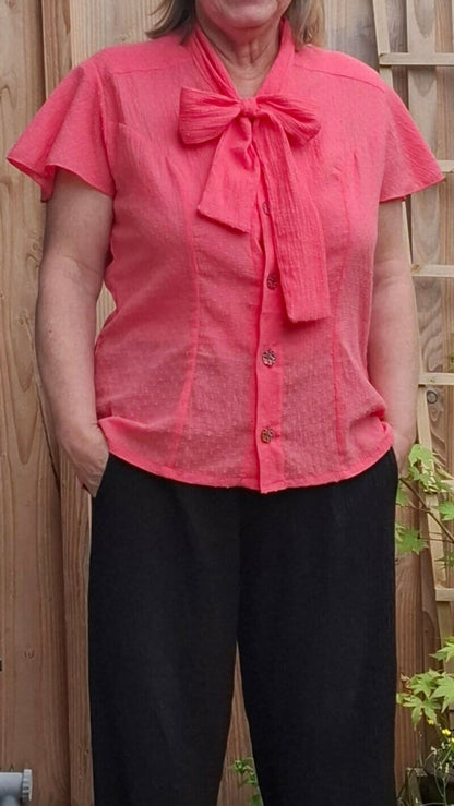 Chemisier Diamant avec cols cravate, patron de couture pdf à télécharger.