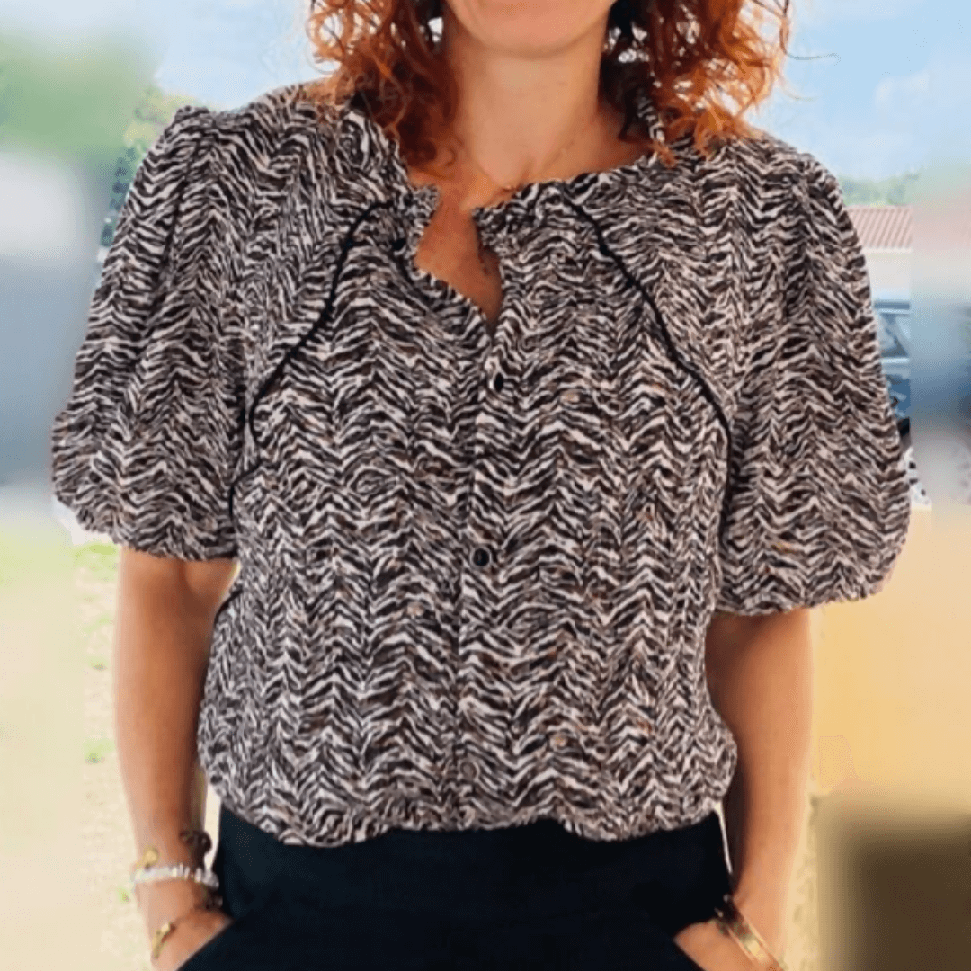 Chemisier Nyala | Taille 32 à 50, blouse élégante avec empiècement féminin, patron de couture PDF à télécharger.