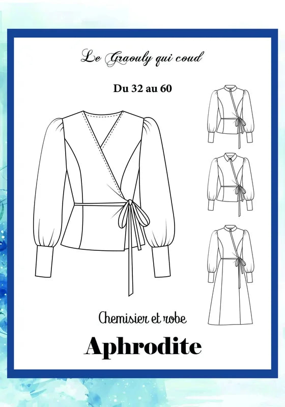 Patron de couture PDF à télécharger pour le Chemisier / Robe Aphrodite du Graouly qui coud.