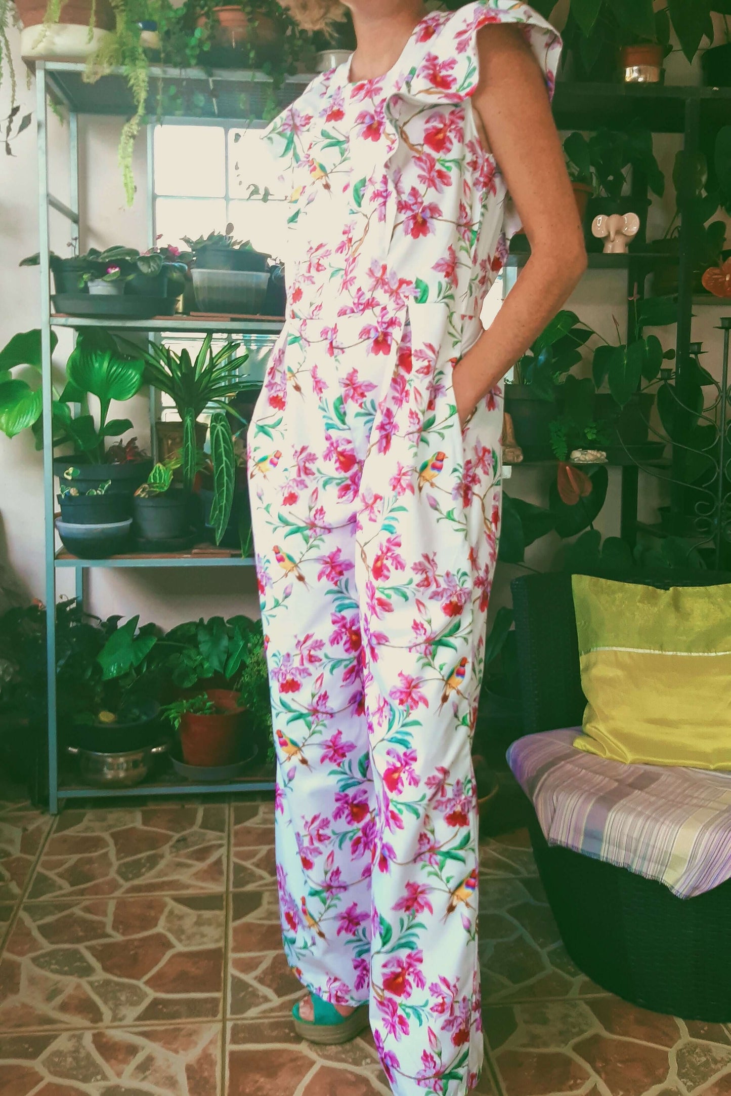 Combinaison Pantalon/Short Nephtys - T36 à 50 dans un jardin intérieur, patron de couture pdf à télécharger