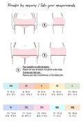 Guide de mensuration pour culottes menstruelles Bloody Mary, montrant les tailles et instructions en français.