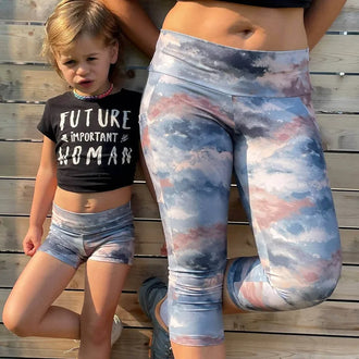 Duo KIM - legging pour femmes (34-54) et filles (2-16 Ans), patron de couture pdf à télécharger, leggings assortis pour mère et fille.