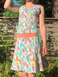 Duo SANDY - Robe cache coeur pour femmes (34 à 54) et filles (2 à 16 Ans), patron de couture pdf à télécharger, robe estivale colorée.