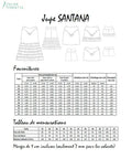 Patron de couture pdf à télécharger pour Duo SANTANA - Jupe longue à volants pour femmes (34-54) et filles (2-16 Ans) avec tableau des tailles.