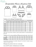 Patron de couture pdf à télécharger Ensembe Culotte/Camisole Mini-ALWENA pour Filles du 2 au 16 ans avec guide de tailles.