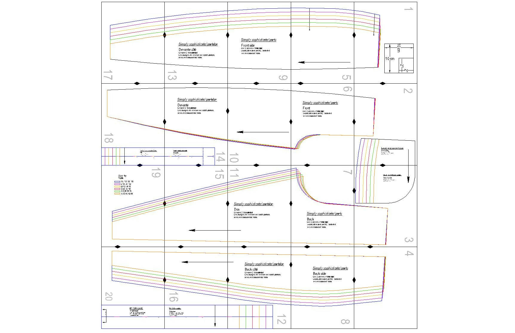 Patron de couture PDF à télécharger pour Ensemble pantalon et haut pour femme - XXS/XL - SIMPLY SOPHISTICATED.