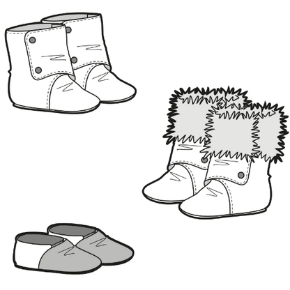 GRIOTTES - Les chaussons montants (ou pas) patron de couture pdf à télécharger, chaussons bébé illustration, modèle couture facile.