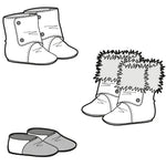 GRIOTTES - Les chaussons montants (ou pas) patron de couture pdf à télécharger, chaussons bébé illustration, modèle couture facile.