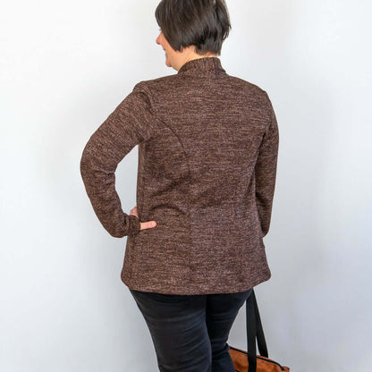 Gilet femme Jasmin, vue arrière, élégant et confortable, taille 34 à 56, parfait pour la mi-saison.