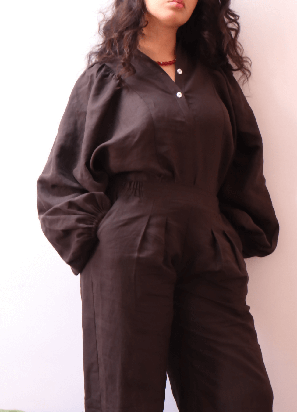 KAYLA Chemisier-taille de 30 à 58 EU, patron de couture pdf à télécharger, chemisier avec manches kimono bouffantes et patte polo.