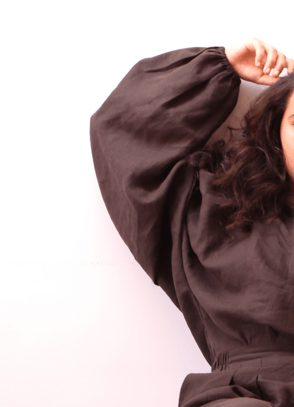 KAYLA Chemisier-taille de 30 à 58 EU avec manches kimono bouffantes, patron de couture pdf à télécharger, vue de côté.