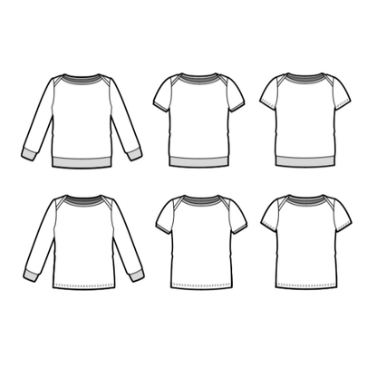 LITCHI : t-shirt, sweat et robe en un patron de couture pdf à télécharger, motifs vêtements enfants 0 à 4 ans et 5 à 12 ans.