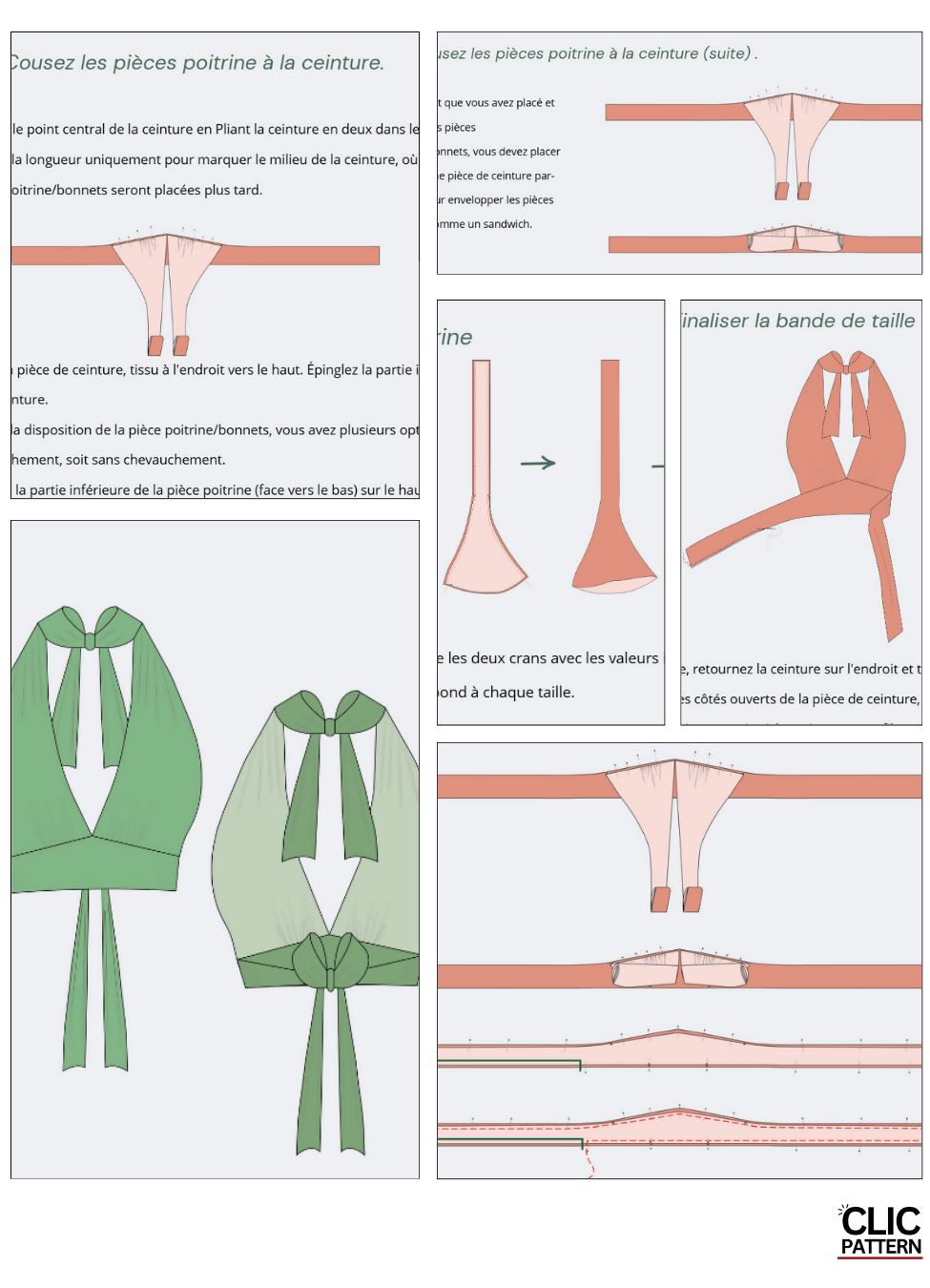 Patron de couture PDF à télécharger pour LUNA top- 15 taille de 30 à 58 EU, instructions de confection et design du haut.