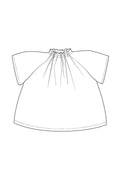 Illustration de La Blouse Belval en 11 tailles, patron de couture pdf à télécharger pour bébés et enfants.