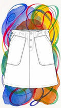 Patron PDF Jupe Chabichou Enfant de 1 à 14 ans, patron de couture pdf à télécharger, jupe enfant avec motifs colorés en arrière-plan